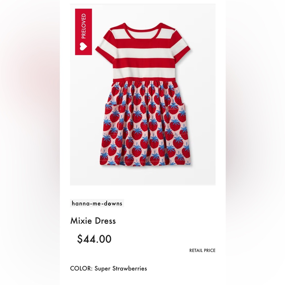 Hanna Andersson Red and White Mixie Dress 6/7
